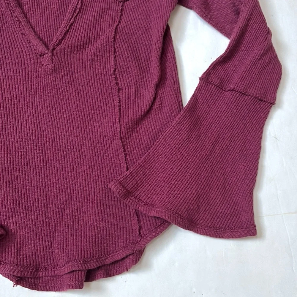Free People Give Me A Little Bell Sleeve Rib Top - Picture 9 of 14